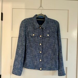 JMcLaughlin Women's Tweed Jacket Blue Size Large